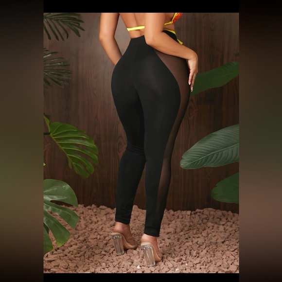 SXY Solid Mesh Leggings - Picture 2 of 6